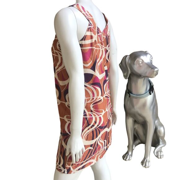 Banana Republic Polyester Multi-Color Sleeveless V-Neck Dress Women's Size 4P - Picture 2 of 9